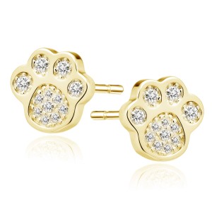 Cercei argint placati cu aur galben labuta cu pietre DiAmanti Z1547E_G-DIA (Argint 925‰ 1,3 g.)